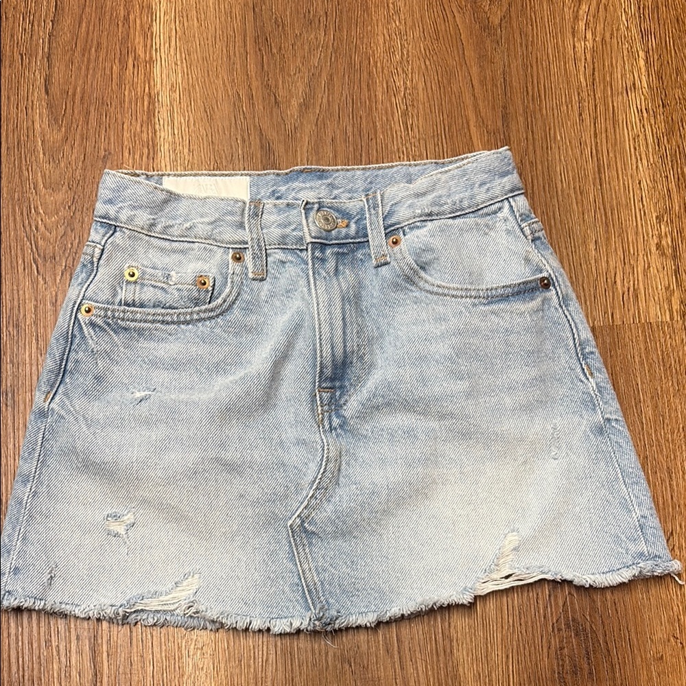 Zara Blue A-Line Mini Skirt Casual